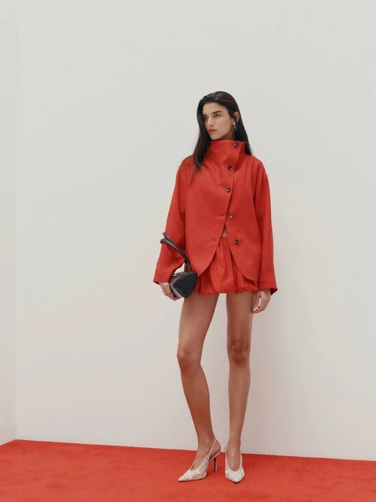 Reformation Jackets & Blazers - Reformation Blake Jacket In lipstick linen